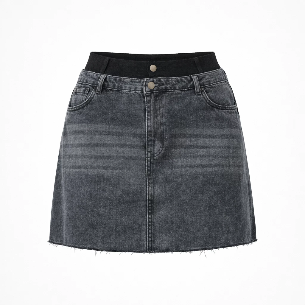 SYS Clothier Diana Skirt Jeans || Rok Highwaist Layer Denim Wanita (Size 27-38) - Gambar 8
