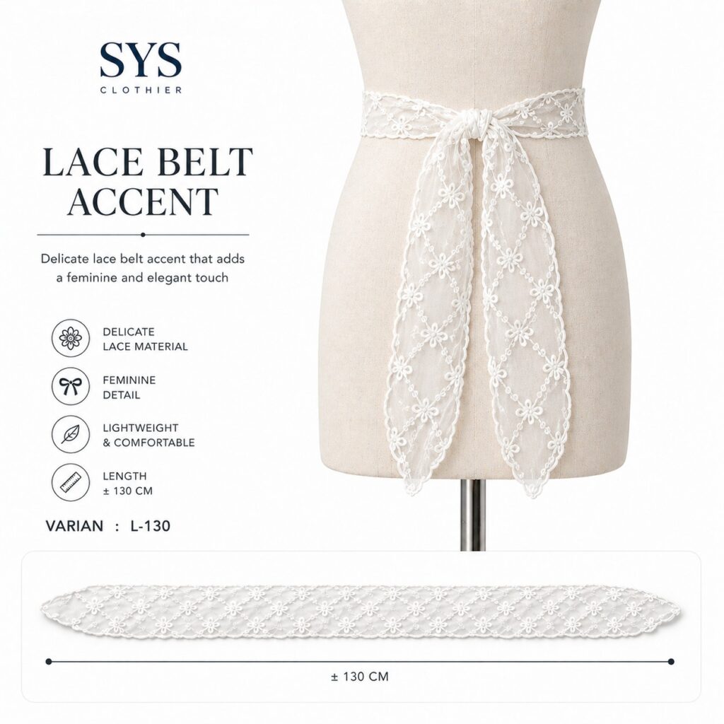 SYS Clothier Lace Belt Accent Series I Feminine Elegant Waist Tie