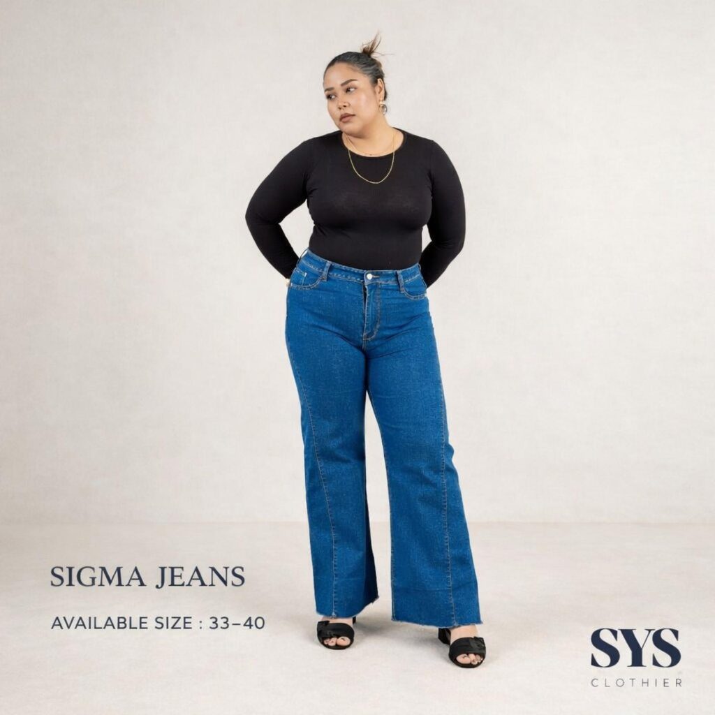 celana jeans wanita straight high waist non stretch