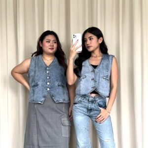 denim vest wanita jumbo premium
