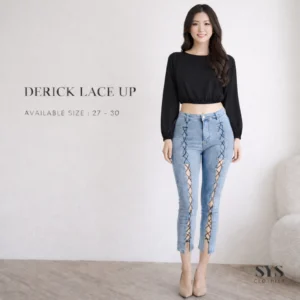 SKINNY JEANS WANITA SILANG TALI