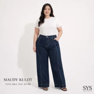 Sys Clothier Maudy Kulot Jeans || High Waist Kulot Denim Jeans Wanita Size 33-40