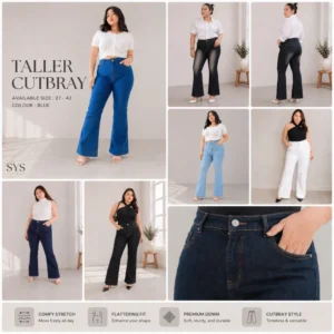 Cutbray Jeans || High Waist Stretch Premium (Size 27–40)