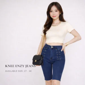 SYS Clothier Knee Enzy Jeans || High Waist Short Jeans Wanita Premium (Size 27-34)