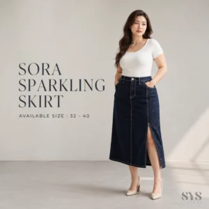 rok jeans slit samping