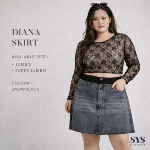 SYS Clothier Diana Skirt Jeans || Rok Highwaist Layer Denim Wanita (Size 27-38)