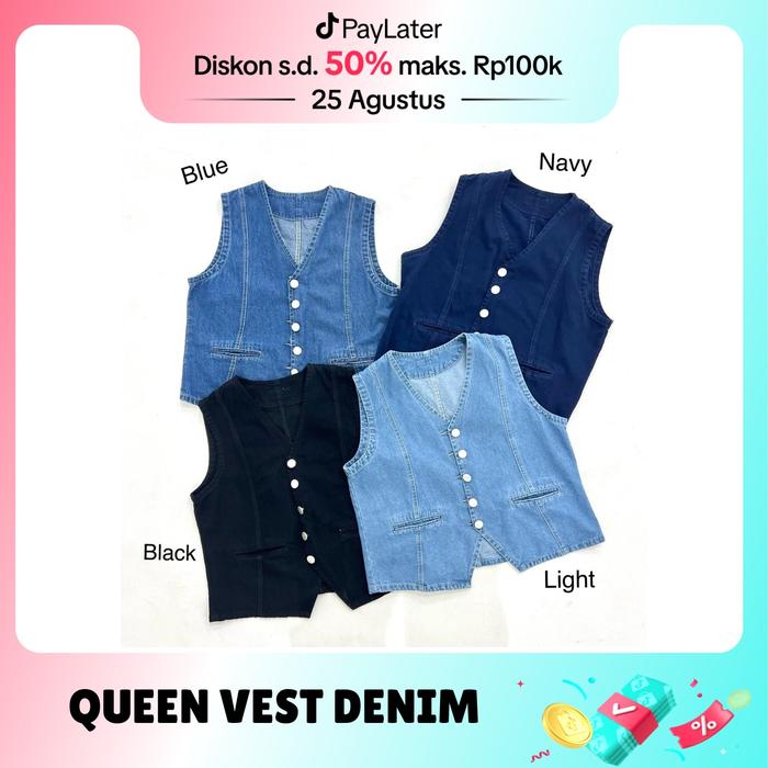vest jeans wanita kekinian berbagai warna