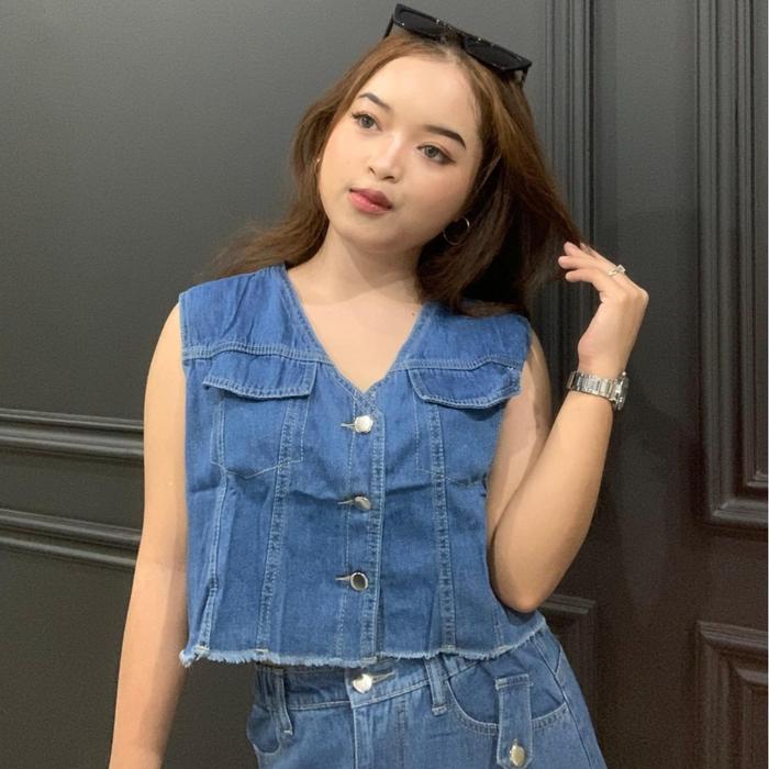 vest jeans wanita