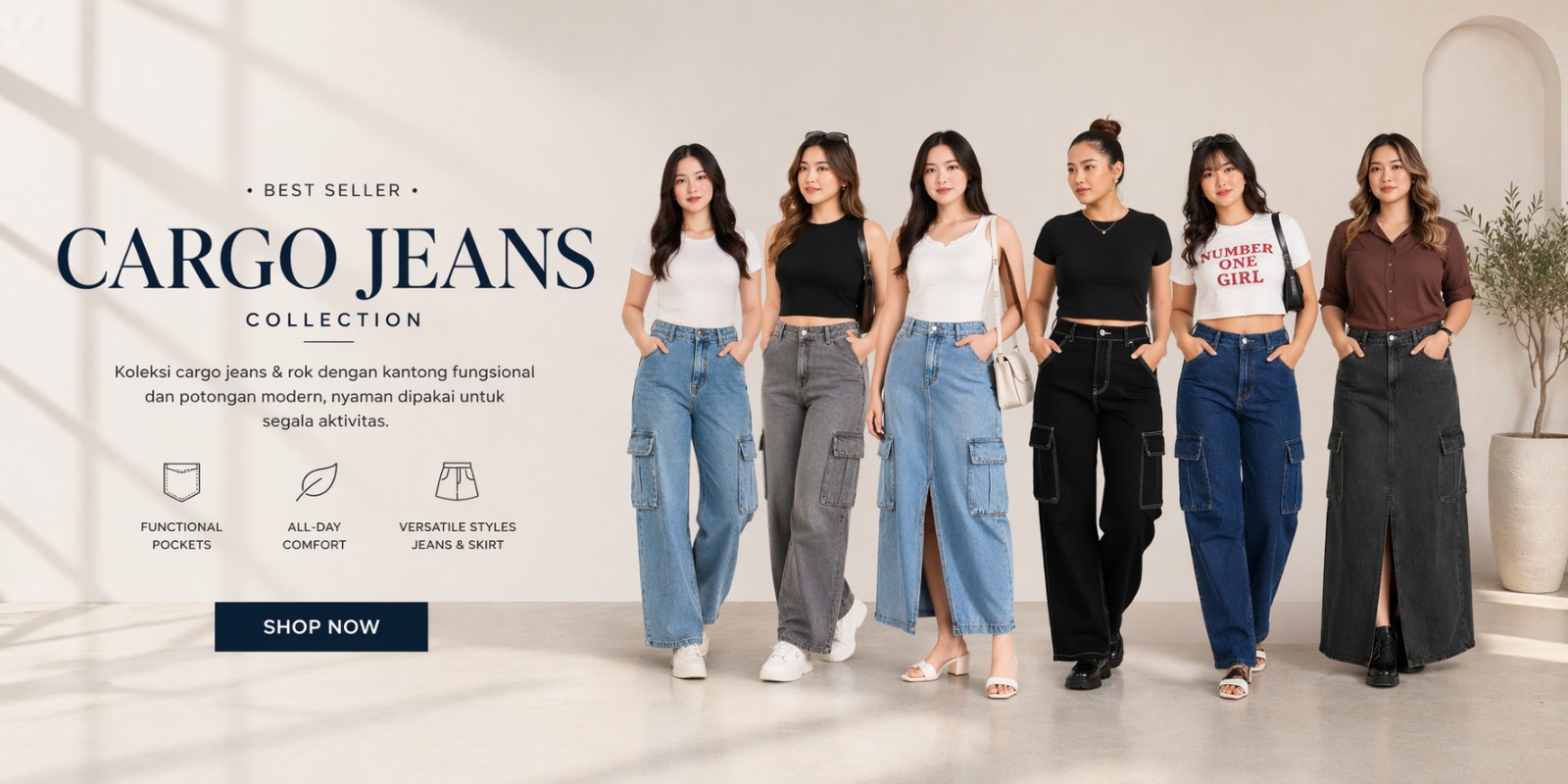 cargo jeans wanita