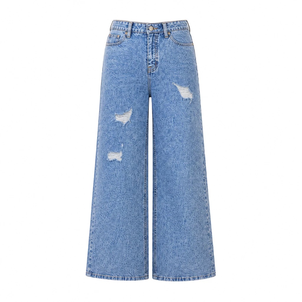 Sys Clothier Turku Kulot Jeans Wanita | Celana High Waist Loose Fit Denim Premium Bigsize (Size 27-32) - Gambar 7