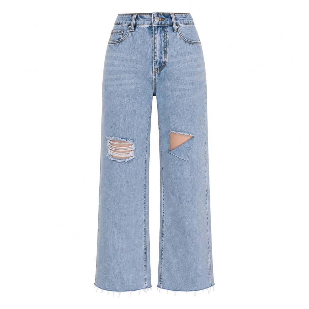 Sys Clothier Turku Kulot Jeans Wanita | Celana High Waist Loose Fit Denim Premium Bigsize (Size 27-32) - Gambar 4