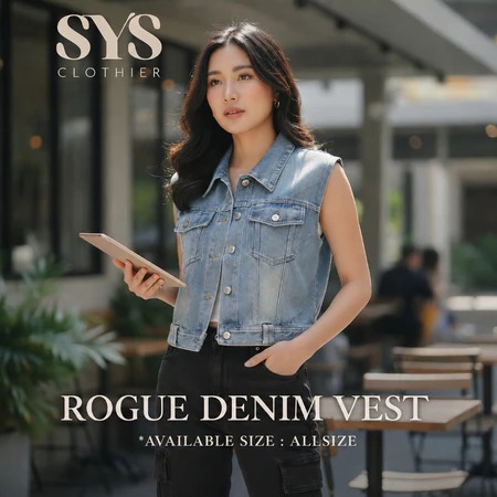 SYS Clothier Rogue Denim Vest || Denim Vest Wanita Rompi Jeans Premium Allsize