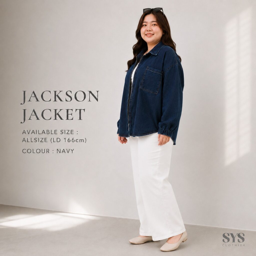 SYS Clothier Jackson Jacket Wanita Oversize I Outer Denim Jumbo Premium All Size (LD 166cm)