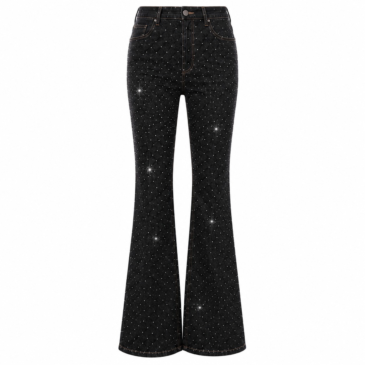 SYS Clothier Sparkle Flare Jeans Wanita I High Waist Cutbray Premium Stretch Denim (Regular & Big Size 27–40) - Gambar 7
