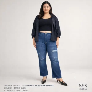 Sys Clothier Alaskan Cutbray Jeans | High Waist Flare Denim Size 31–42
