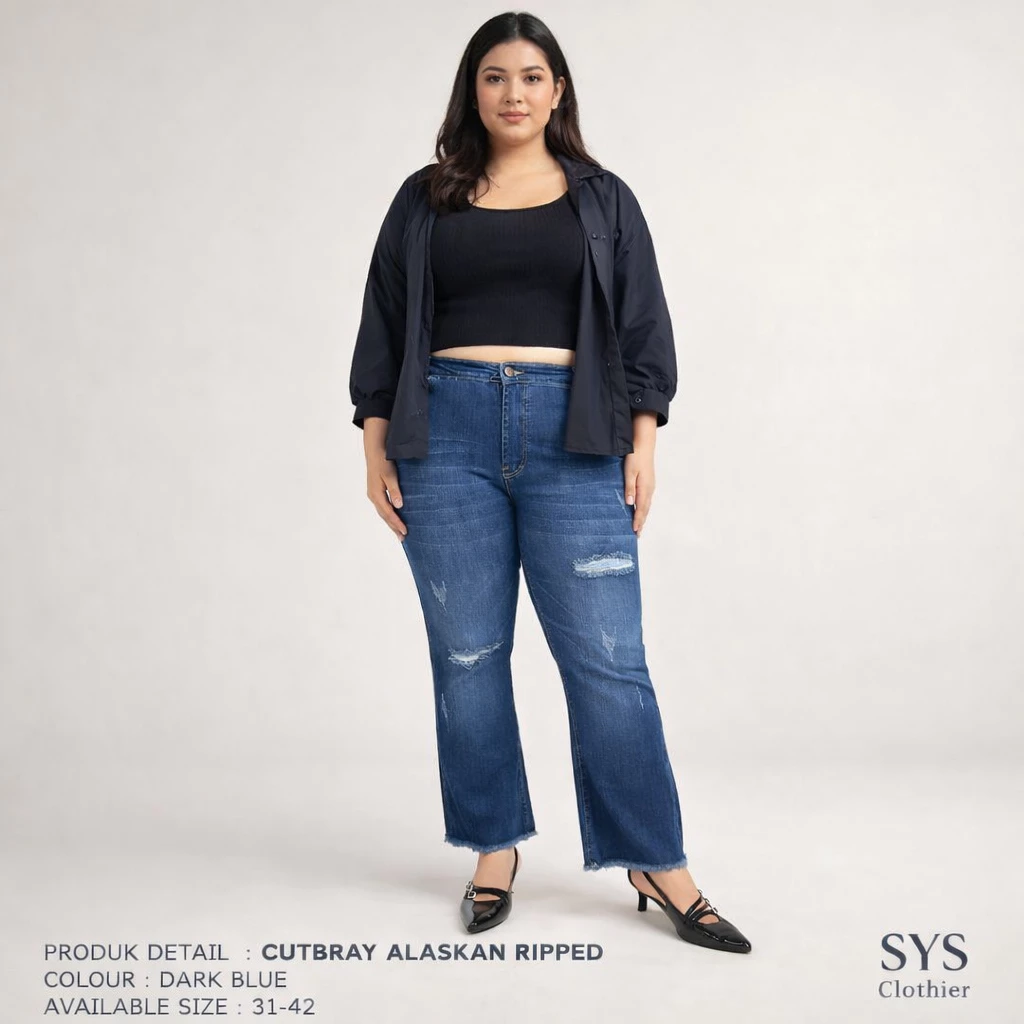 Sys Clothier Alaskan Cutbray Jeans | High Waist Flare Denim Size 31–42