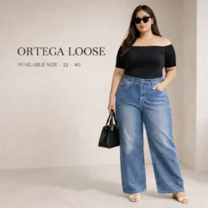 Sys Clothier Ortega Loose Kulot Jeans Wanita | High Waist Wide Leg Premiun Big Size (Size 32-40)