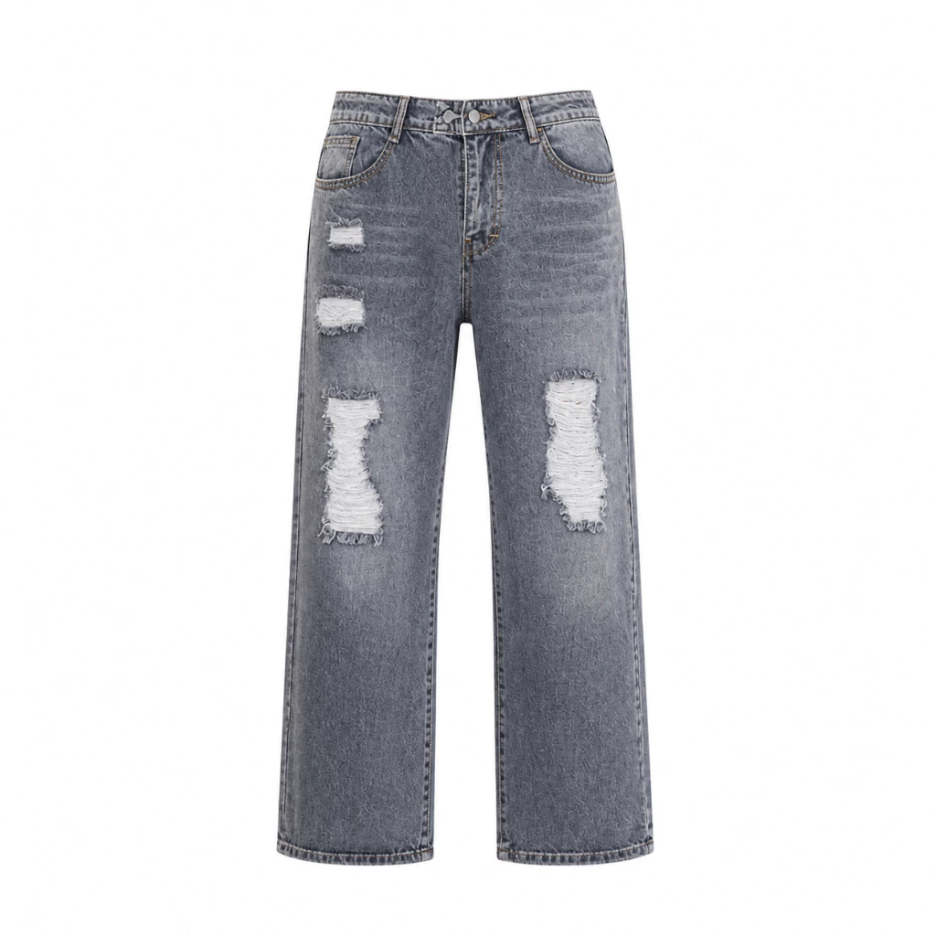 Sys Clothier Boyfriend Qatar Ripped Jeans Wanita I High Waist Loose Fit Premium Denim (Size 27-32) - Gambar 4