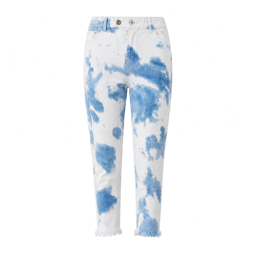 Sys Clothier Boyfriend Sky Rubber Jeans Wanita I High Waist Elastic Tie Dye Denim Premium (Size 27-30) - Gambar 4