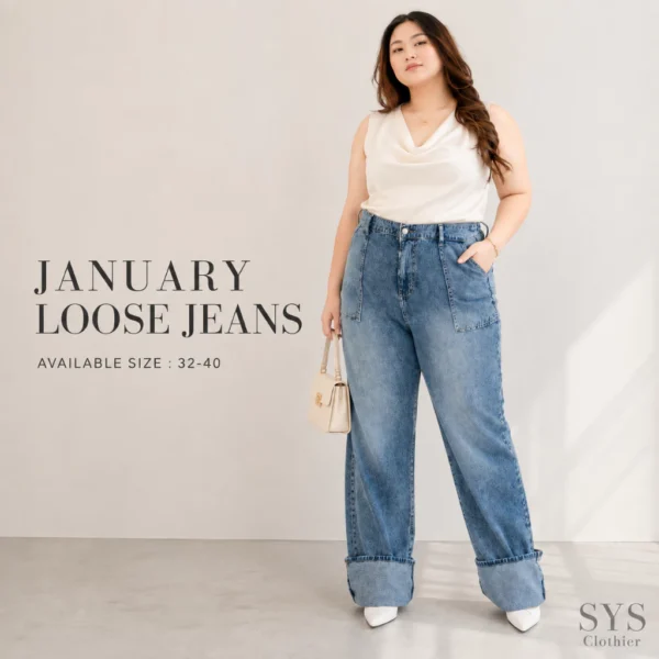 CELANA JEANS BIGSIZE WANITA JANUARY LOOSE JEANS-SYSCLOTHIER JEANS