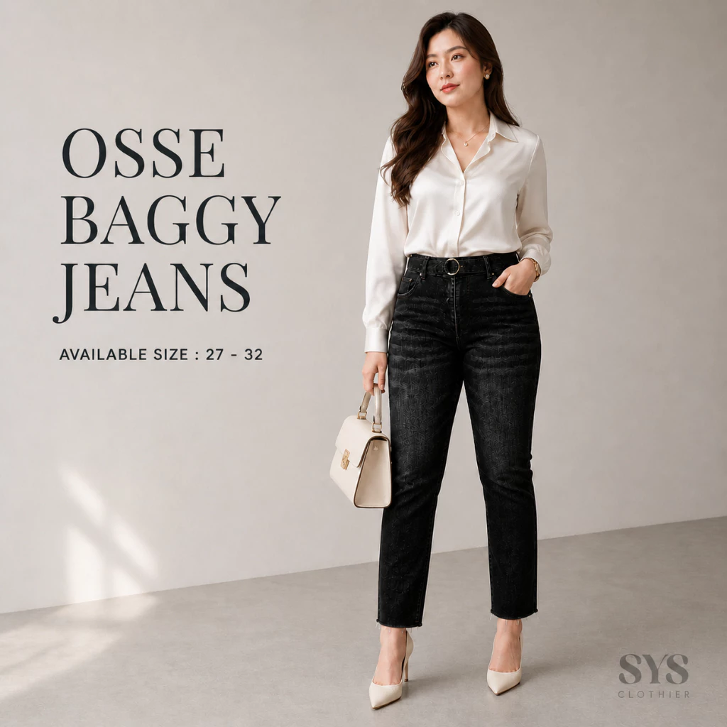 Sys Clothier Osse Baggy Jeans Wanita I Celana Denim High Waist Slim Fit Premium (Size 27-32) - Gambar 2