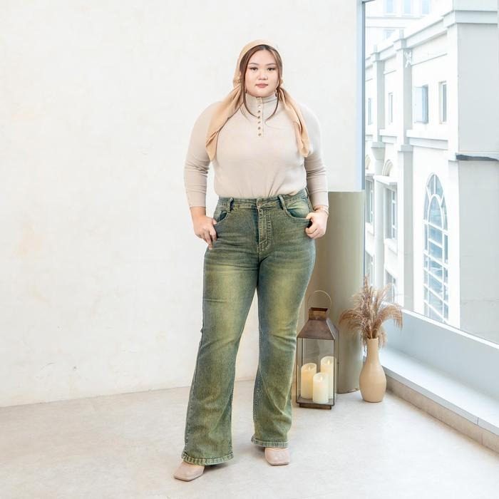 jeans cutbray wanita ukuran jumbo