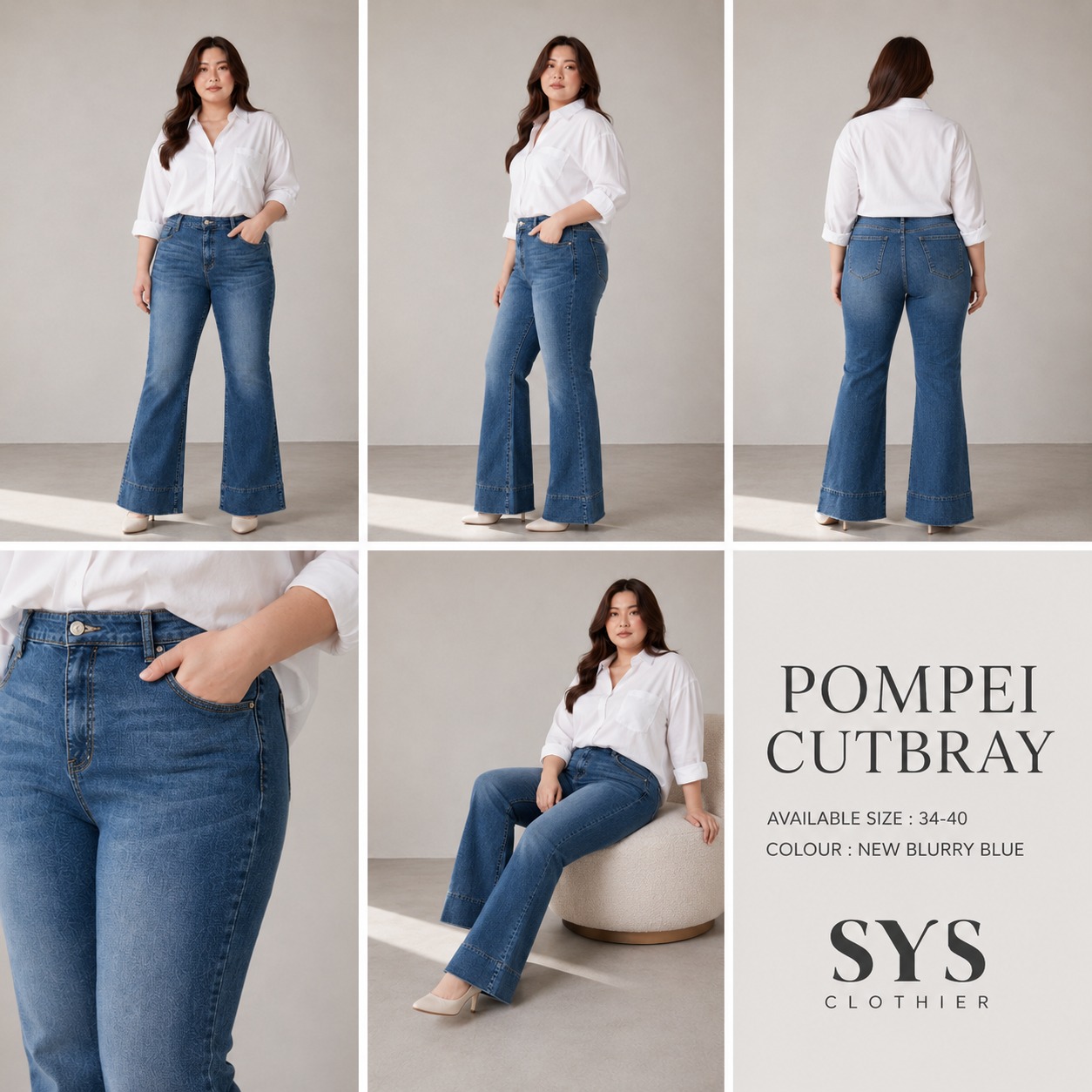 CELANA JEANS BIGSIZE WANITA POMPEI CUTBRAY NEW COLOUR-SYSCLOTHIER JEANS - Gambar 3