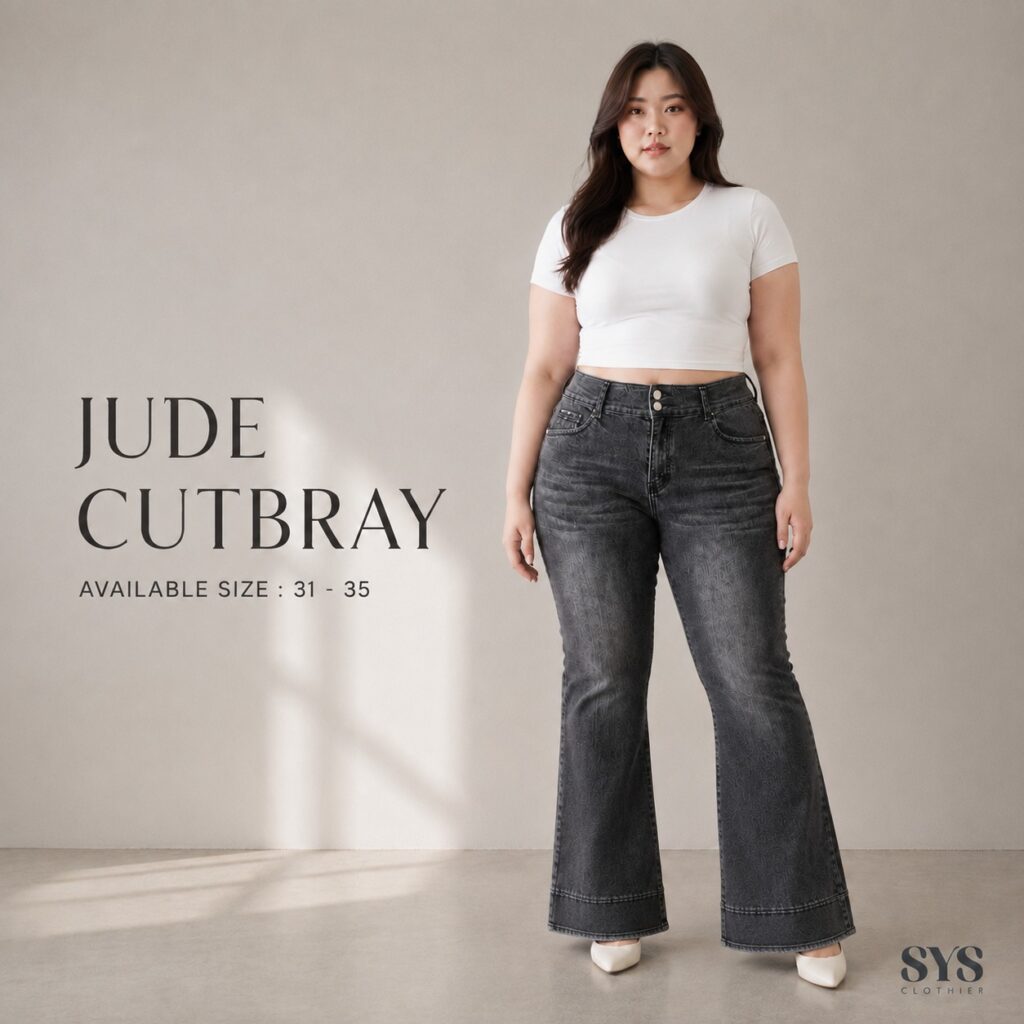 SYS Clothier Jude Cutbray Jeans Bigsize Wanita I High Waist Stretch Premium Denim Jumbo (Size 30-34) Belum ada penilaian 0 Terjual
