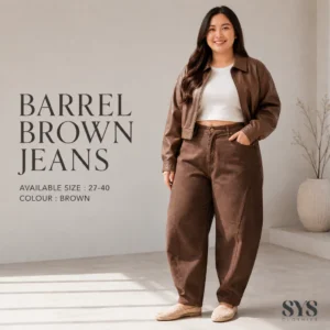 SYS Clothier Barrel Brown Jeans || Barrel Jeans Wanita High Waist Premium Size 27–40